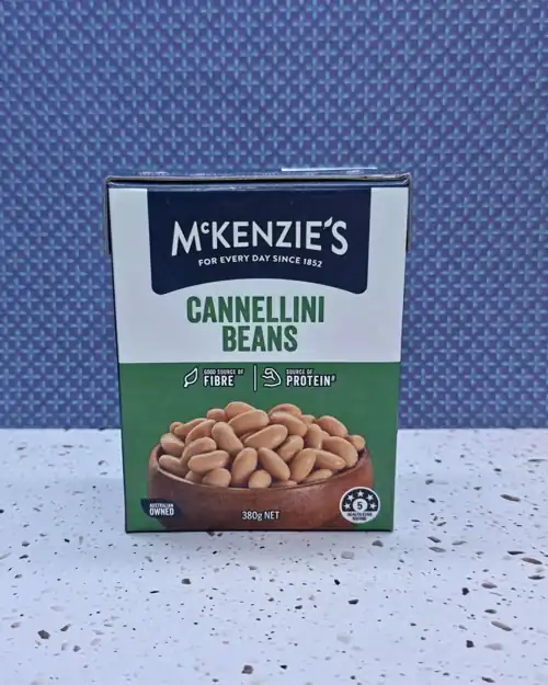  McKenzie's Cannellini Beans. 5 Health star rating. Good source of fibre. Good source of protein. Australian owned. 